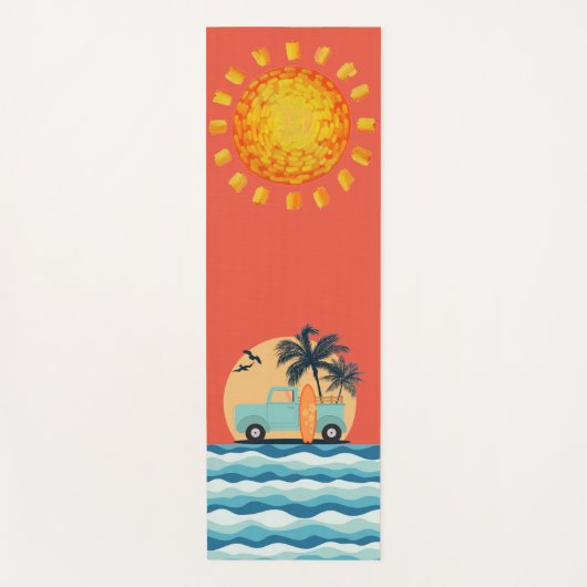 Surfen Retro Yoga Mat (Voorkant)