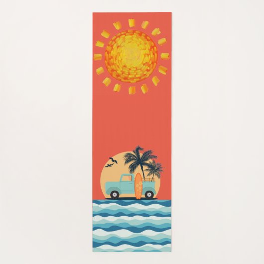 Surfen Retro Yoga Mat (Achterkant)