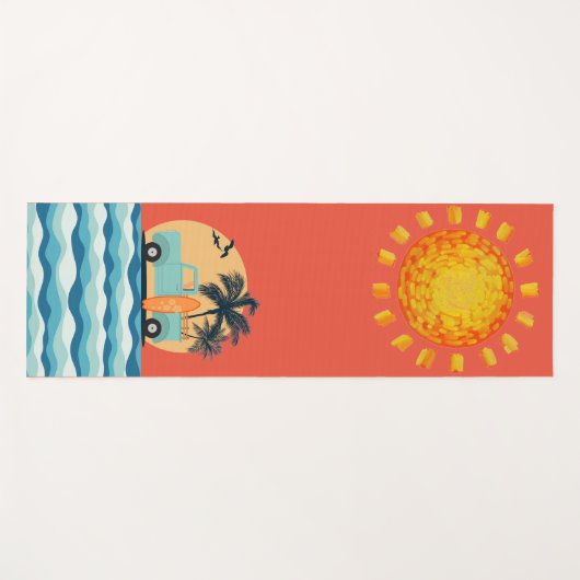 Surfen Retro Yoga Mat (Voorkant (horizontaal))