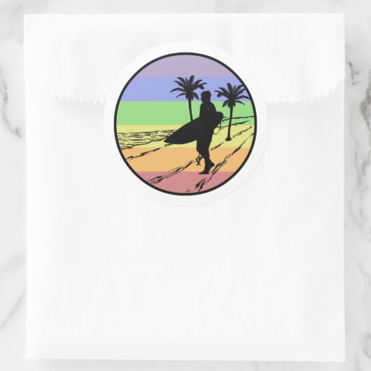 Surfen Ronde Sticker (Tas)