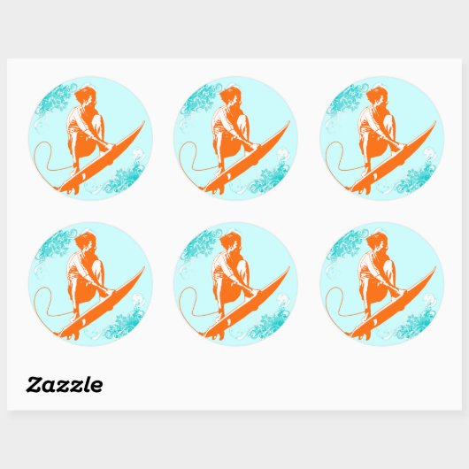Surfen Ronde Sticker (Vel)