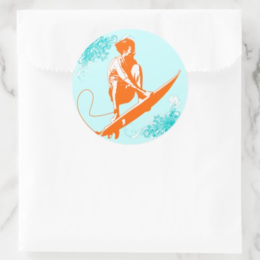 Surfen Ronde Sticker (Tas)