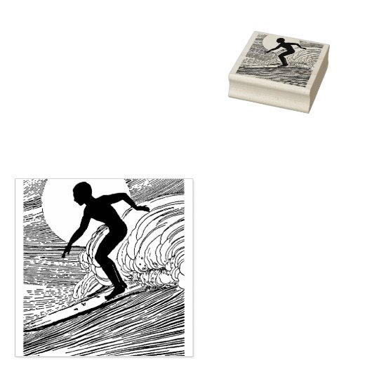 surfen rubberstempel (Gestempeld)