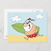 Surfen Santa Briefkaarten (Voorkant / Achterkant)