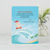 Surfen Santa Christmas Kaart (Staand voorkant)