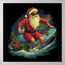 Surfen Santa Claus Vakantie poster