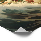 Surfen Santa Claus Vakantie poster (Hoek)