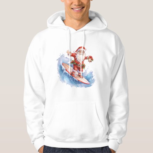 Surfen Santa Hoodie (Voorkant)