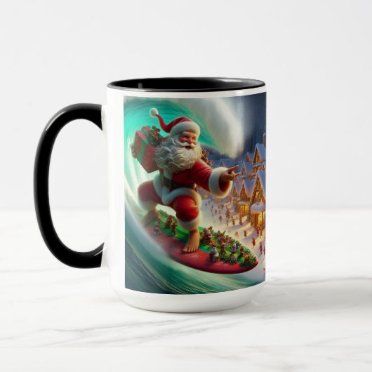 Surfen Santa Komt naar de stad Christmas Coffee Mo Mok (Links)