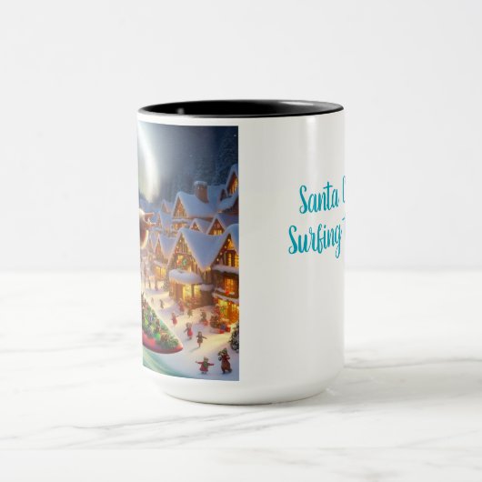 Surfen Santa Komt naar de stad Christmas Coffee Mo Mok (Midden)