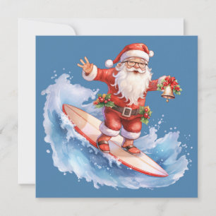 Surfen Santa Merry Christmas Kaart