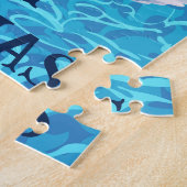 Surfen Santa Merry Kerstpuzzel Legpuzzel (Zijkant)