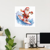 Surfen Santa Poster (Thuiskantoor)