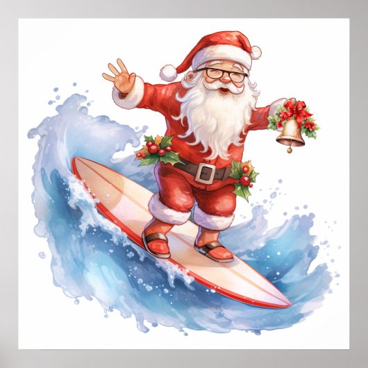 Surfen Santa Poster (Voorkant)