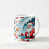 Surfen Santa Seashell Wave Classic Kerst Mok (Voorkant rechts)