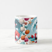 Surfen Santa Seashell Wave Classic Kerst Mok (Center)