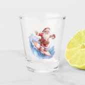 Surfen Santa Shot Glass Glas (Voorkant)