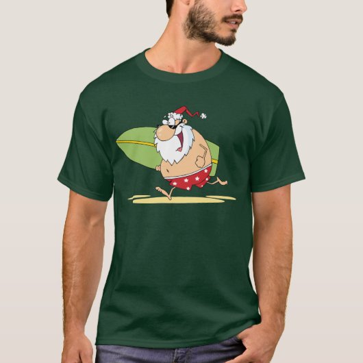 Surfen Santa T Shirt (Voorkant)