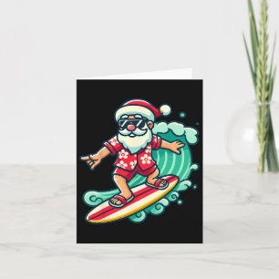 Surfen Santa Tropical Kerstvakantie in Xmas Kaart