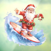 Surfen Santa Window Cling Raamsticker (Vel 3)