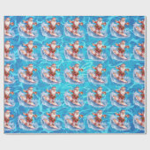 Surfen Santa Wrapping Papier (Vlak)