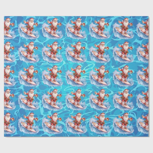 Surfen Santa Wrapping Papier (Vlak)