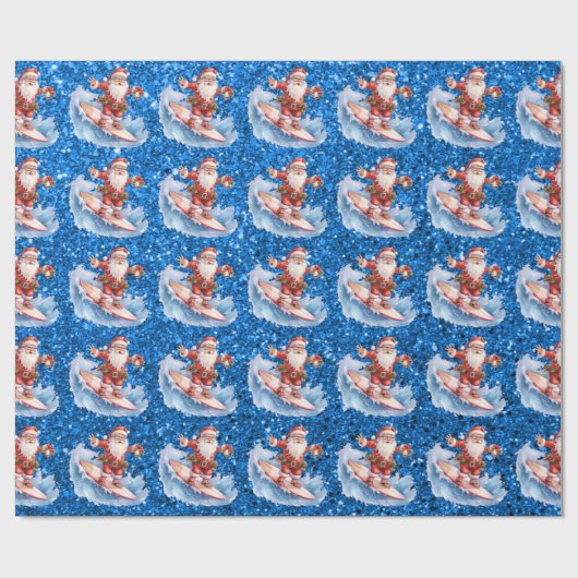 Surfen Santa Wrapping Papier (Vlak)