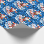 Surfen Santa Wrapping Papier (Hoek)