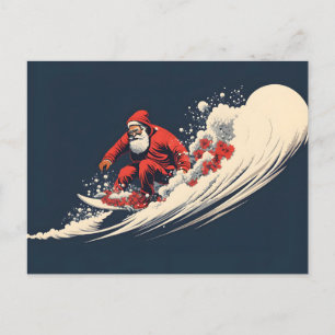 Surfen Santa Zomer Kerstmis Aankondigingskaart