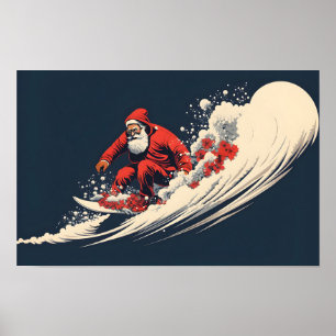 Surfen Santa Zomer Kerstmis Poster