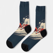 Surfen Santa Zomer Kerstmis Sokken (Links)