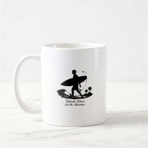 Surfen Silhouet Ride The Waves Avontuurlijk Design Koffiemok