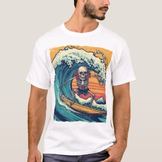 Surfen Skeleton: Wave Rider Vibes T-shirt