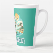 Surfen Skeleton Zomer Tussen Strand Vibes Latte Mok (Rechts)