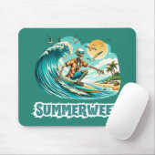 Surfen Skeleton Zomer Tussen Strand Vibes Muismat (Met muis)