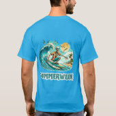 Surfen Skeleton Zomer Tussen Strand Vibes T-shirt (Achterkant)