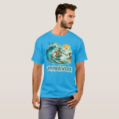 Surfen Skeleton Zomer Tussen Strand Vibes T-shirt (Voorkant volledig)
