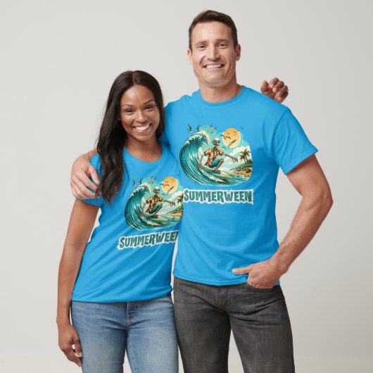 Surfen Skeleton Zomer Tussen Strand Vibes T-shirt (Unisex)