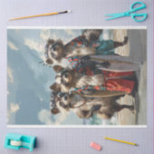 Surfen Skunks op het strand Decoupage Tissuepapier (Craft)