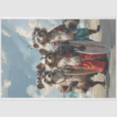 Surfen Skunks op het strand Decoupage Tissuepapier (Voorkant)