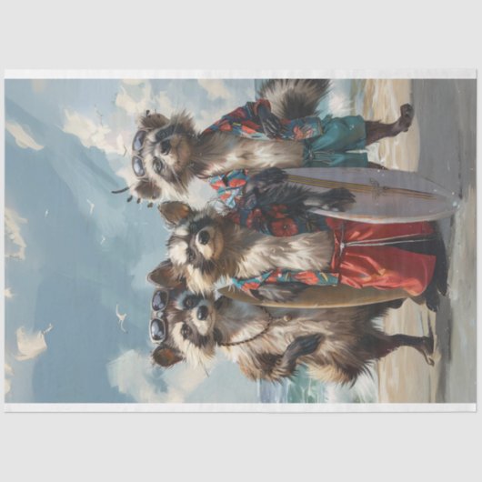 Surfen Skunks op het strand Decoupage Tissuepapier (Voorkant)