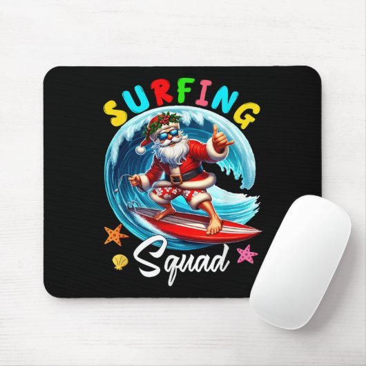 Surfen Squad Kerstmis in juli Santa Hawaiian Fun Muismat (Met muis)