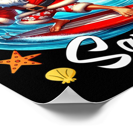 Surfen Squad Kerstmis in juli Santa Hawaiian Fun Poster (Hoek)