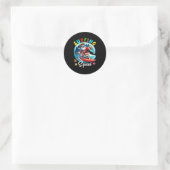 Surfen Squad Kerstmis in juli Santa Hawaiian Fun Ronde Sticker (Tas)