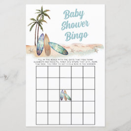 Surfen Strand Zomer Baby shower Bingo Spel