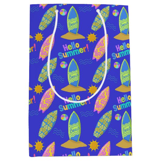 Surfen Strand Zomer Medium Cadeauzakje (Voorkant)