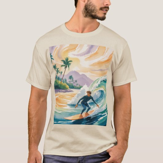 Surfen Sunset Sand T-shirt (Voorkant)