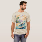 Surfen Sunset Sand T-shirt (Voorkant volledig)