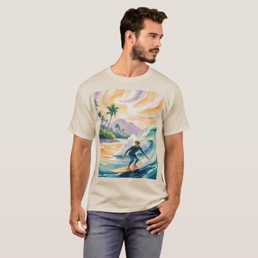 Surfen Sunset Sand T-shirt (Voorkant volledig)