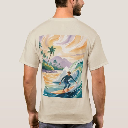 Surfen Sunset Sand T-shirt (Achterkant)